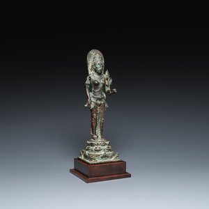 A Javanese bronze Majapahit sculpture of the goddess Dewi Tara, Indonesia, probably 14th C. — photo 1
