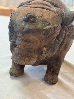 A Javanese terracotta boar-shaped money bank, probably Majapahit Kingdom, 15th C. — photo 19