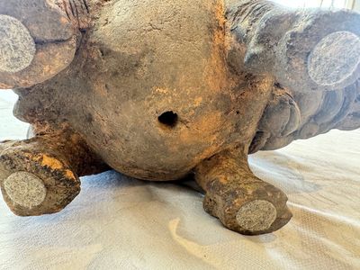 A Javanese terracotta boar-shaped money bank, probably Majapahit Kingdom, 15th C. — photo 7