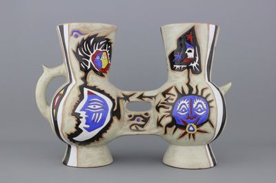 A Jean Lurçat (1892-1966) double vase, 20th C.