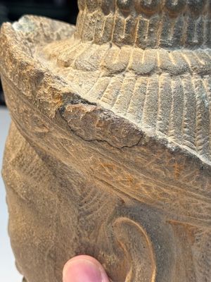A Khmer Angkor Wat-style sandstone head of Shiva, probably 12th C. — photo 10