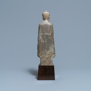 A Khmer sandstone figure of Buddha, Thailand, Lopburi period, 12/14th C. — photo 3