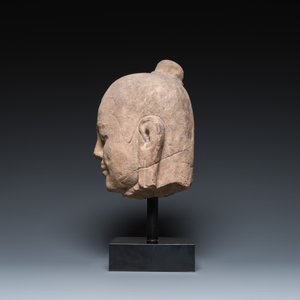 A Khmer stone head of Jayavarman VII in Bayon-style, Cambodia, probably 13th C. — photo 5