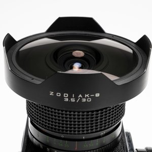 A Kiev 88 with Zodiak-B 30mm F3.5 fisheye lens, waist-level viewfinder and film back — photo 4