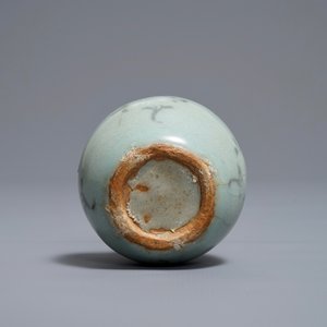 A Korean celadon-glazed decorated cup on stand, Goryeo or later — photo 10