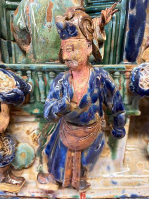 A large and fine Chinese polychrome-glazed Shiwan stoneware group of immortals, 19th C. — photo 14