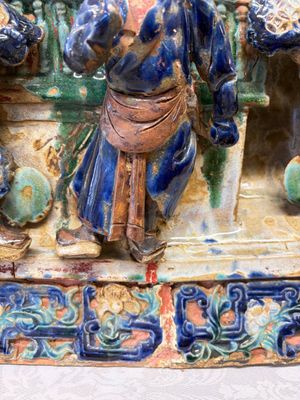 A large and fine Chinese polychrome-glazed Shiwan stoneware group of immortals, 19th C. — photo 15
