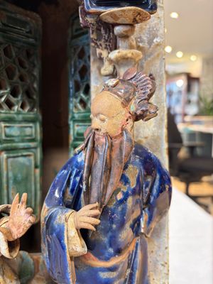 A large and fine Chinese polychrome-glazed Shiwan stoneware group of immortals, 19th C. — photo 17