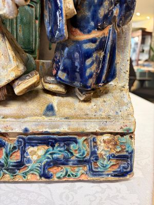 A large and fine Chinese polychrome-glazed Shiwan stoneware group of immortals, 19th C. — photo 20