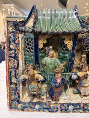 A large and fine Chinese polychrome-glazed Shiwan stoneware group of immortals, 19th C. — photo 2