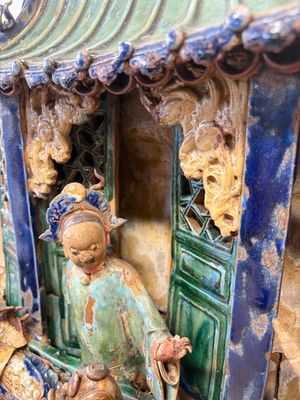 A large and fine Chinese polychrome-glazed Shiwan stoneware group of immortals, 19th C. — photo 22