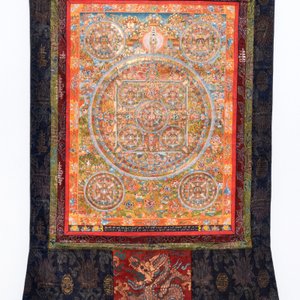 A large and fine inscribed 'mandala' thangka with decorated back, Tibet, 19th C. — 照片 3