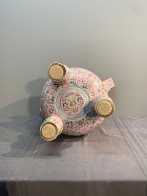 A large and impressive Chinese famille rose 'bajixiang and lotus scroll' censer with a wooden cover, Jiaqing mark and of the period — photo 6