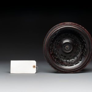 A large and impressive Chinese famille rose 'bajixiang and lotus scroll' censer with a wooden cover, Jiaqing mark and of the period — photo 19