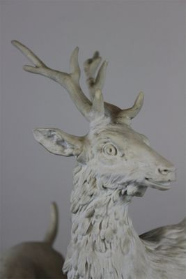 A large and impressive Sèvres biscuit hunting group "The Deer Hunt", 19th C.