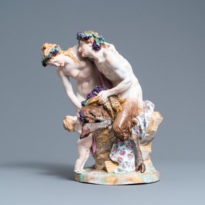 A large 'Bacchus' group, Meissen-style porcelain, late 19th C. — 照片 2