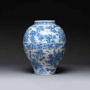 A large blue and white Delftware chinoiserie vase, Delft or Frankfurt, 17th C. — photo 3