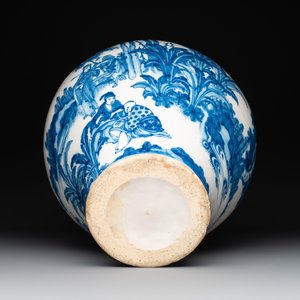 A large blue and white Dutch Delft chinoiserie baluster vase in Transitional style, 2nd half 17th C. — photo 6