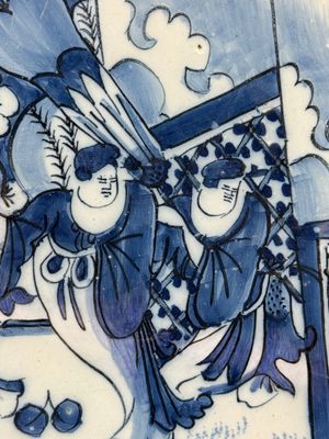 A large blue and white Dutch Delft chinoiserie dish, late 17th C. — photo 3