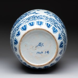 A large blue and white Dutch Delft chinoiserie jar, 1st quarter 18th C. — 照片 6