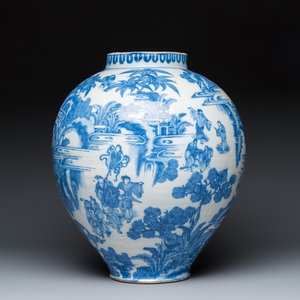 A large blue and white Dutch Delft chinoiserie vase in Transitional style — 照片 2