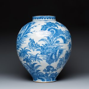 A large blue and white Dutch Delft chinoiserie vase in Transitional style — 照片 5