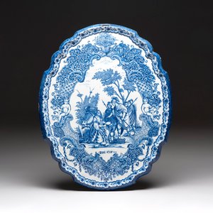 A large blue and white Dutch Delft plaque with the biblical scene of Abigail and David, 18th C. — 照片 1