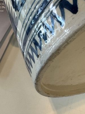 A large blue and white jardinière with landscape design, Nevers, 18th C. — photo 16