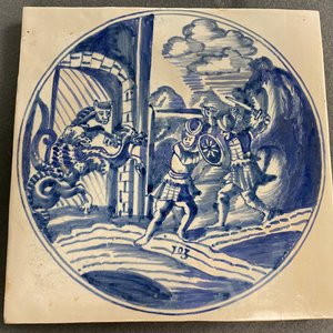 A large blue and white mythological tile, Harlingen, 18th C. — 照片 3
