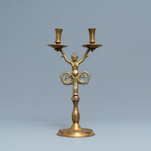 A large bronze candlestick with a siren with dolphin tails, Nuremberg, Germany, 16th C. — 照片 3