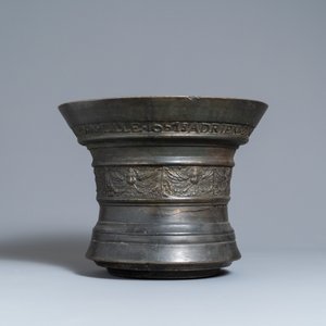 A large bronze mortar dated 1615 and inscribed for Hubert Renard, Lille, France — 照片 2