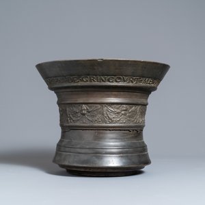 A large bronze mortar dated 1615 and inscribed for Hubert Renard, Lille, France — 照片 3