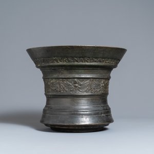 A large bronze mortar dated 1615 and inscribed for Hubert Renard, Lille, France — 照片 5