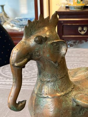 A large bronze sculpture and an opium weight in shape of Hintha or Hamsa, Burma/India, 17/18th C. — foto 7