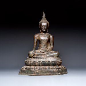 A large bronze seated Buddha Shakyamuni, Thailand, 20th C. — foto 2