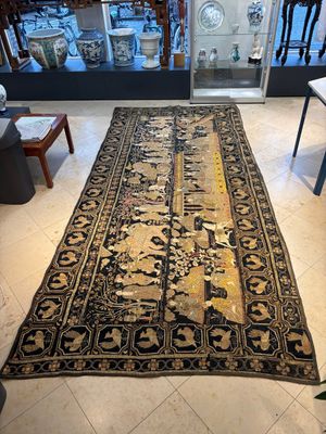 A large Burmese 'Kalaga' tapestry with narrative design, 19th C. — photo 1