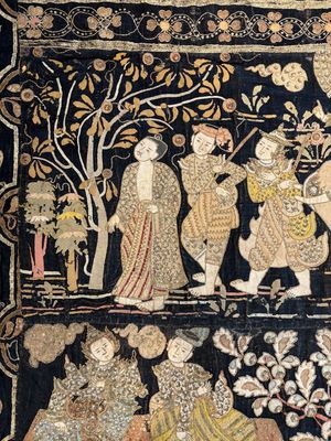 A large Burmese 'Kalaga' tapestry with narrative design, 19th C. — photo 11