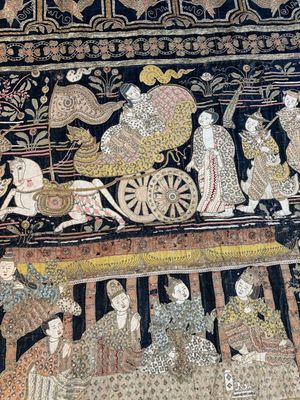A large Burmese 'Kalaga' tapestry with narrative design, 19th C. — photo 15
