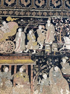 A large Burmese 'Kalaga' tapestry with narrative design, 19th C. — photo 16