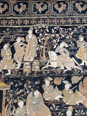 A large Burmese 'Kalaga' tapestry with narrative design, 19th C. — photo 17