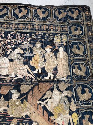 A large Burmese 'Kalaga' tapestry with narrative design, 19th C. — photo 18