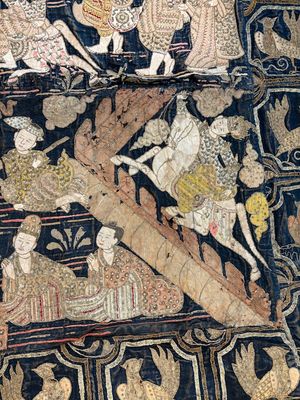 A large Burmese 'Kalaga' tapestry with narrative design, 19th C. — photo 19
