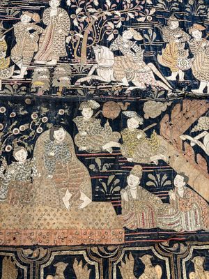 A large Burmese 'Kalaga' tapestry with narrative design, 19th C. — photo 20