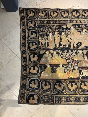 A large Burmese 'Kalaga' tapestry with narrative design, 19th C. — photo 2