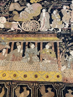 A large Burmese 'Kalaga' tapestry with narrative design, 19th C. — photo 22