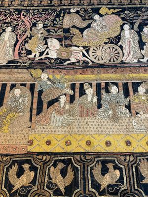 A large Burmese 'Kalaga' tapestry with narrative design, 19th C. — photo 23