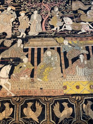 A large Burmese 'Kalaga' tapestry with narrative design, 19th C. — photo 24