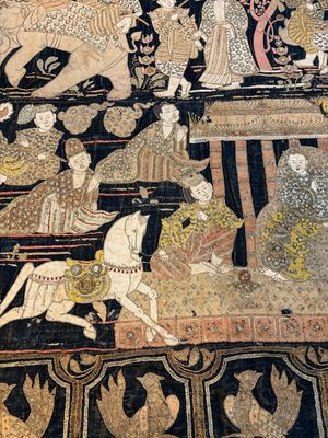 A large Burmese 'Kalaga' tapestry with narrative design, 19th C. — photo 25