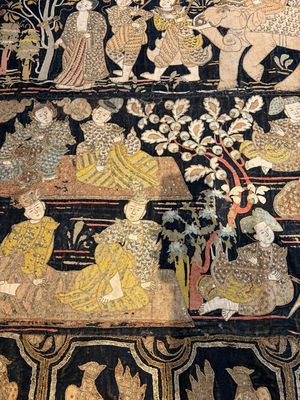 A large Burmese 'Kalaga' tapestry with narrative design, 19th C. — photo 27