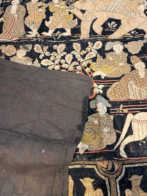 A large Burmese 'Kalaga' tapestry with narrative design, 19th C. — photo 30